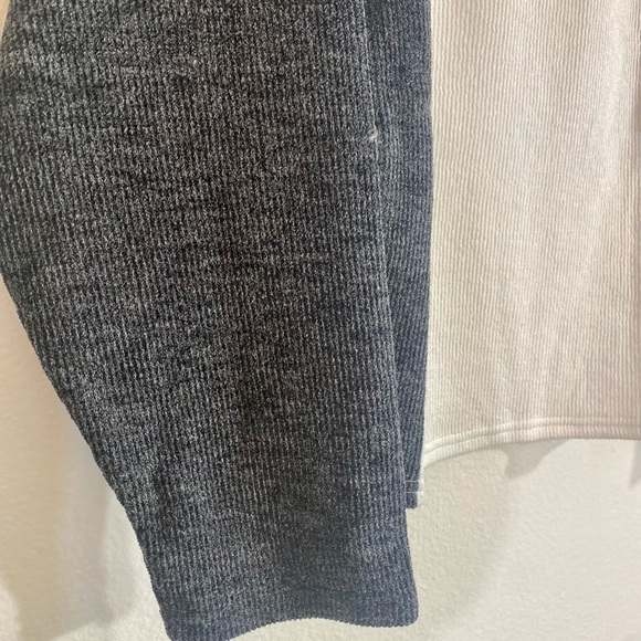 HEATHER CHARCOAL & white colorblock long sleeve TOP, NWT - Picture 5 of 16